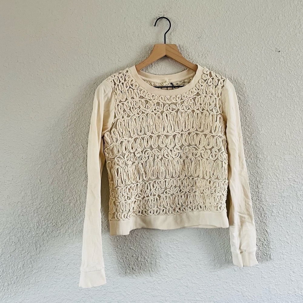Anthropoliogie Cream Texture Pullover Top